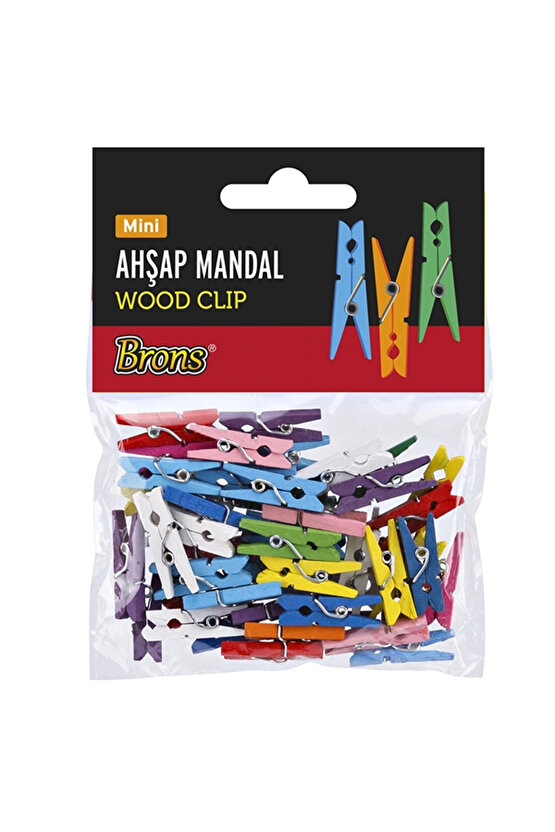 Mini Renkli Ahşap Mandal