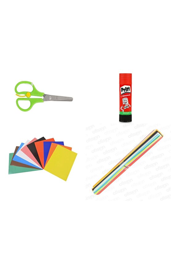 50x70 Fon Kartonu,20x30 El Işi Kağıdı,Pritt 11 Gr,makas K.s