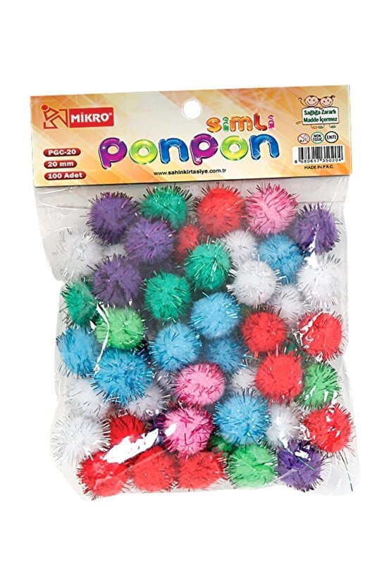 Simli Ponpon Set 20 mm 100lü Pgc-20*12