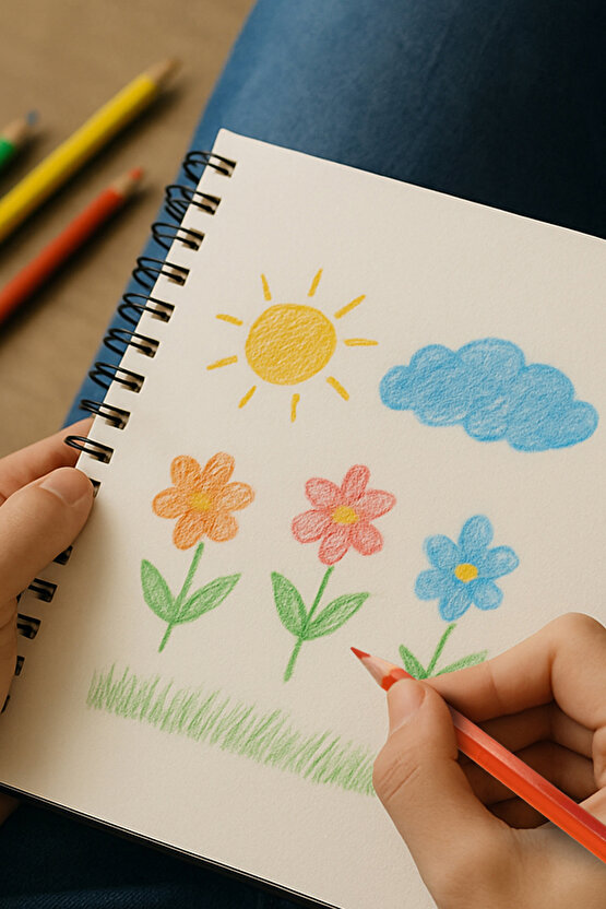 Kuru Boya Kalemi, Kırmızı Metal Tüp Kutu, 12 Renk, Tam Boy, Kalemtıraş Hediyeli, Yumuşak Mineli