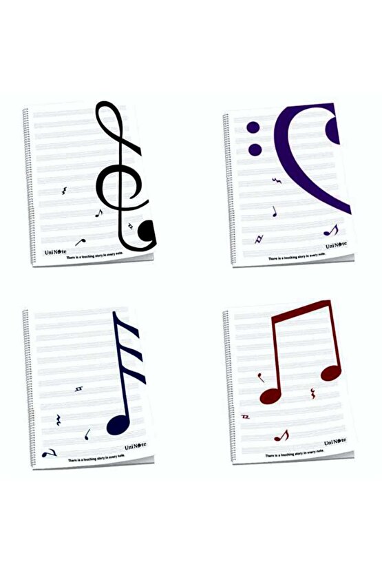Uninote Müzik Defteri A4 40 Yaprak Büyük Boy Karma Kapak Rekleri