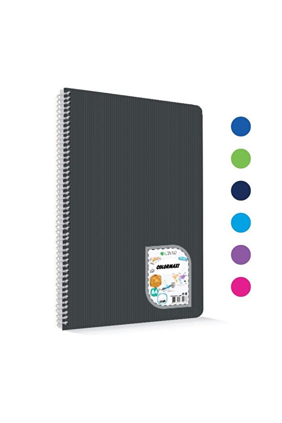Çınar Colormaxi Spiralli Defter Plastik Kapak Çizgili 120 Yp A4 1201 73007