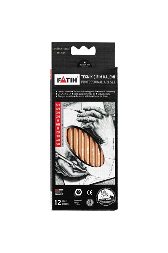 12li Profesyonel Teknik Çizim Kalemi