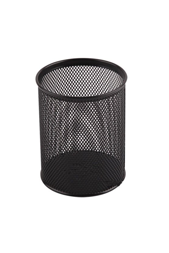 Metal Perfore Yuvarlak Kalemlik Siyah