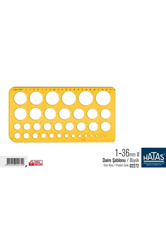 Daire Şablonu 1-36mm Cetvelli