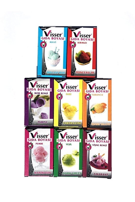 Toz Gıda Boyası Seti 8li G.b
