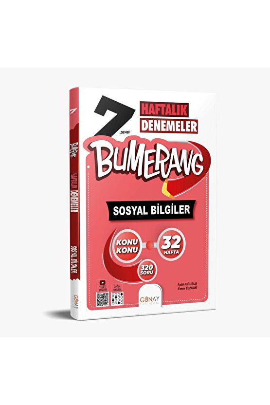 GÜNAY YAYINLARI 7. SINIF BUMERANG 32 HAFTALIK SOSYAL BİLGİLER DENEMESİ 2024-2025