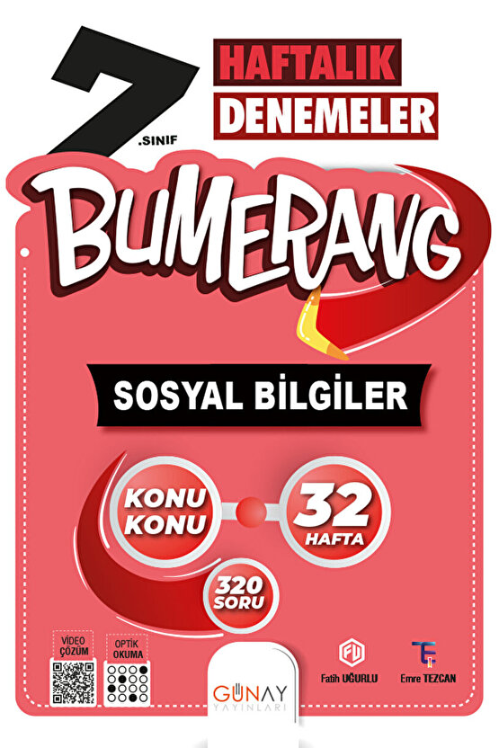 7. Sınıf Bumerang 32 Haftalık Sosyal Bilgiler Denemeleri  Günay Yayınları  9786257150798