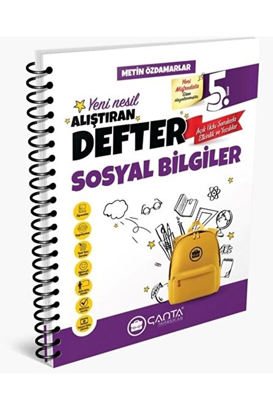 5. Sınıf Sosyal Bilgiler Okula Yardımcı Alıştıran Defter  Çanta Yayınları  9786256137059