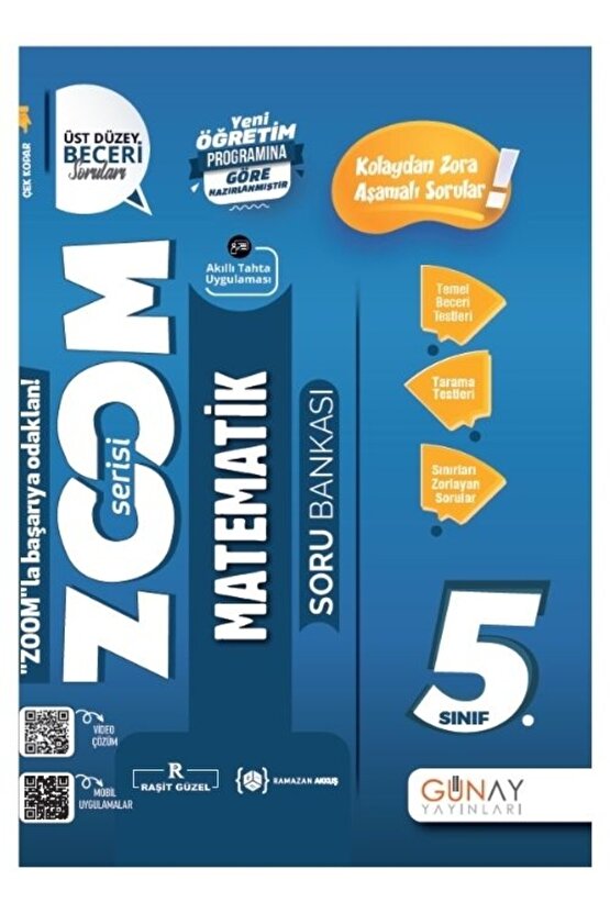 5. Sınıf Zoom Serisi Matematik Soru Bankası  Raşit Güzel  Günay Yayınları  9786258331172