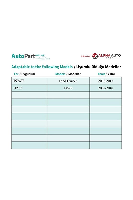 Toyota Land Cruiser, Lexus LX570 için Cam Tamir Parçası