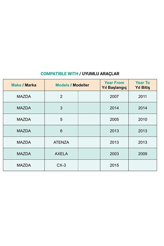 Mazda için Tampon Davlumbaz Klips - 10 Adet