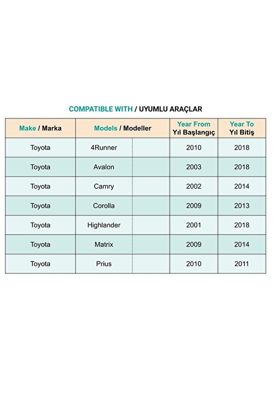 Toyota için Davlumbaz Klips - 1 Adet