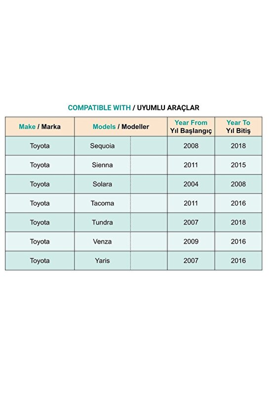 Toyota için Davlumbaz Klips - 1 Adet