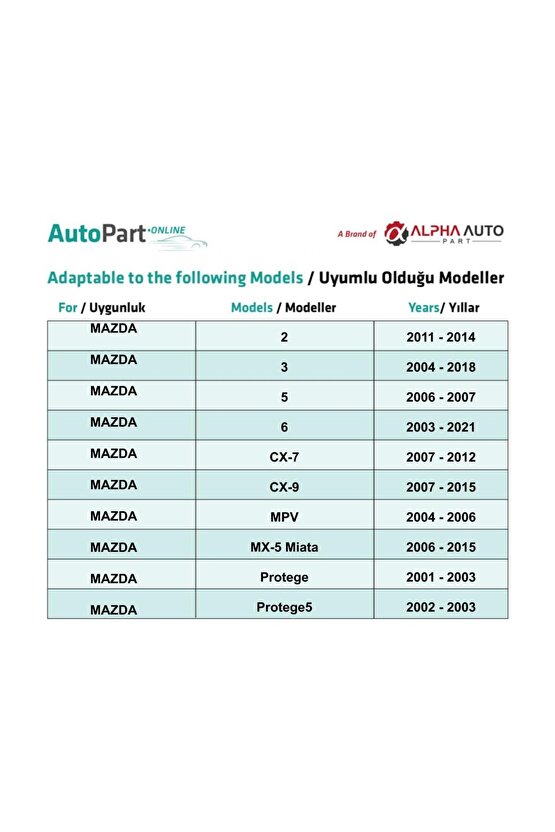 Mazda 2 3 5 6 CX-7 MPV RX-8 Protege için Kapı Döşeme Klips - 50 Adet