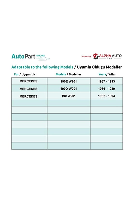 Mercedes W201 190 190D 190E için Kaplama Klips - 50 Adet