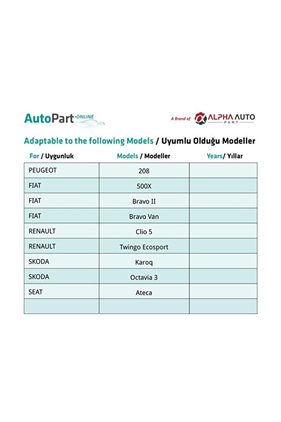Renault Peugeot Citroen Skoda Fiat Seat için Torx (Tork) Vida Klips - 1 Adet