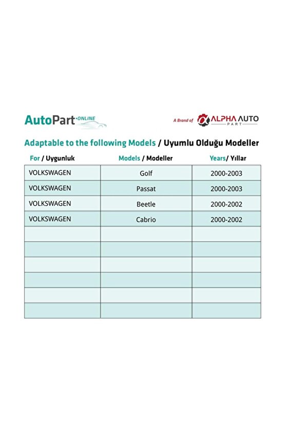 Volkswagen Golf Passat Beetle Cabrio Torx (Tork) için Davlumbaz Vida - 1 Adet