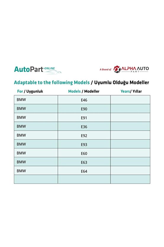 BMW 3 Serisi 5 Serisi 6 Serisi için Kapı Döşeme Klips - 1 Adet