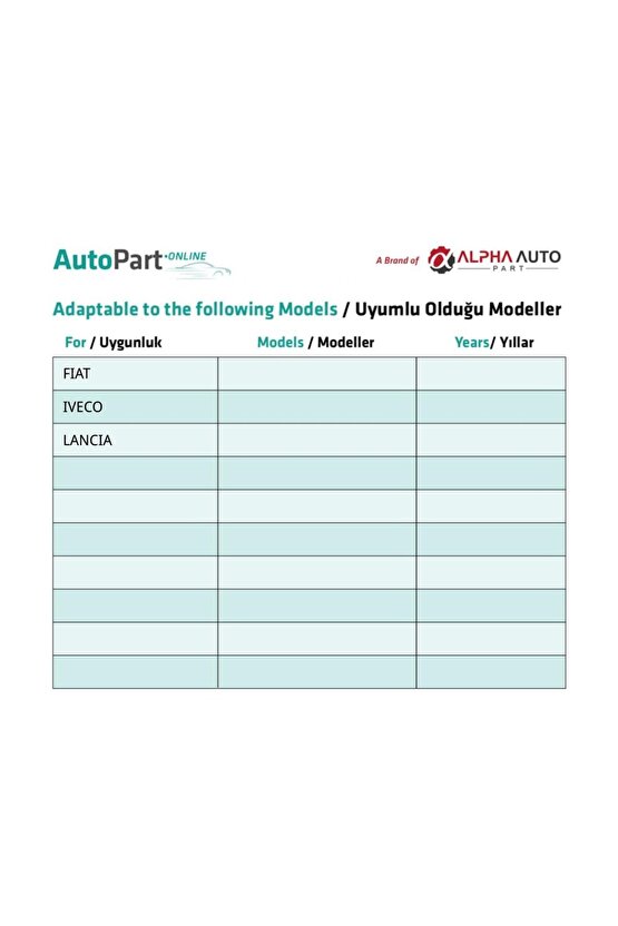 Fiat Iveco Lancia için Kapı Döşeme Sabitleme Klips - 10 Adet