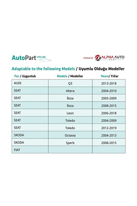 Audi, Volkswagen, Fiat, Seat, Skoda için Vites Halat Klips