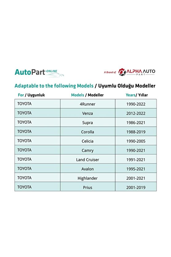 Toyota ve Lexus için Çamurluk Etek Klips- 100 Adet