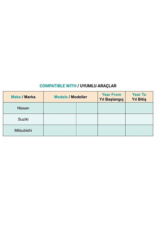 Nissan Suziki Mitsubishi için Gövde ve Bagaj Klips - 50 Adet