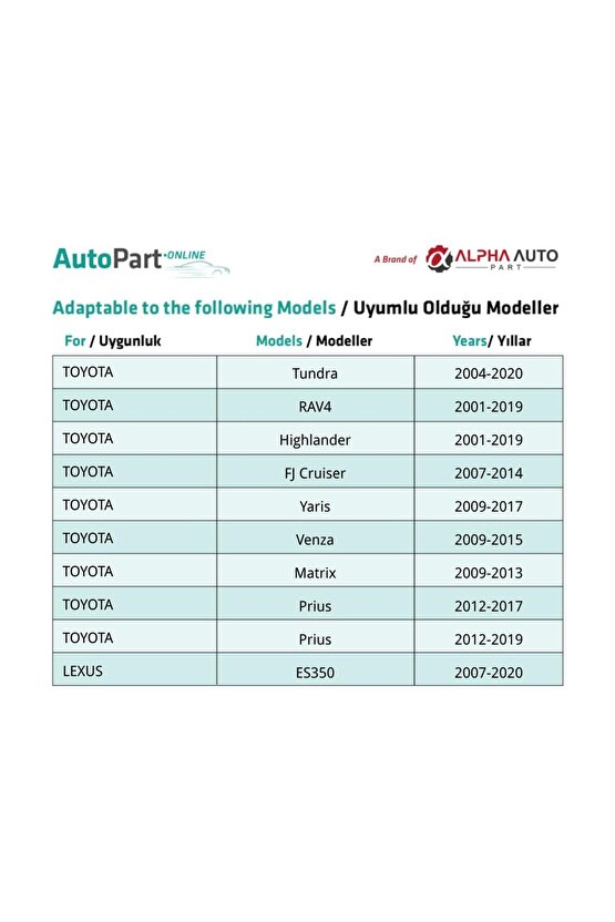 Toyota ve Lexus için Kapı Döşeme Klips -10 Adet
