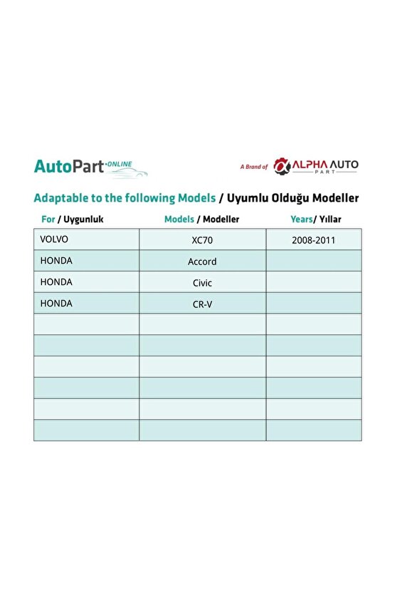 Volvo Honda Accord Civic CR-V için Kapı Döşeme Klips - 50 Adet