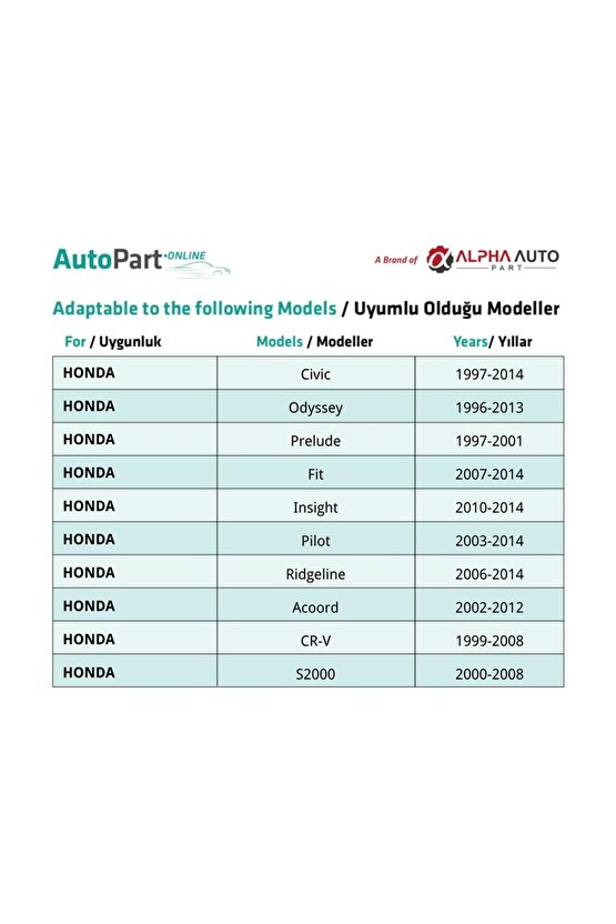 Honda için Tampon Klips- 10 Adet