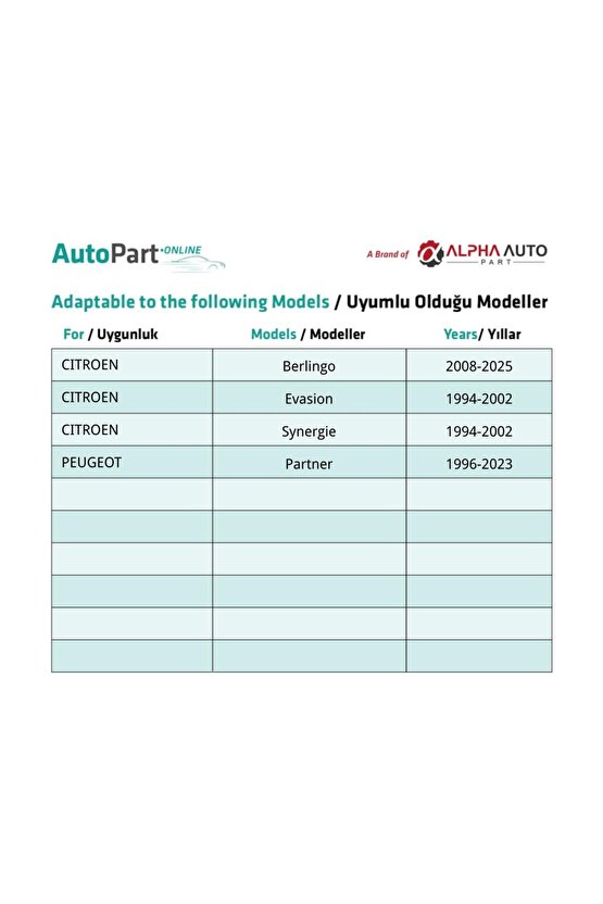 Citroen, Peugeot için Cam Mandal Klipsi