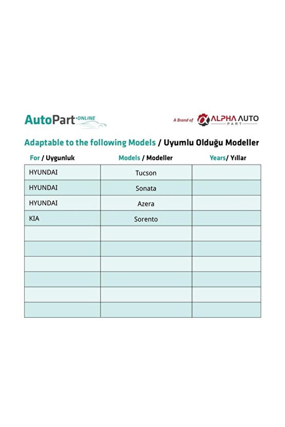 Hyundai Tucson, Sonata, Azera, Kia Sorento için Sunroof Tamir Parçası- No:2