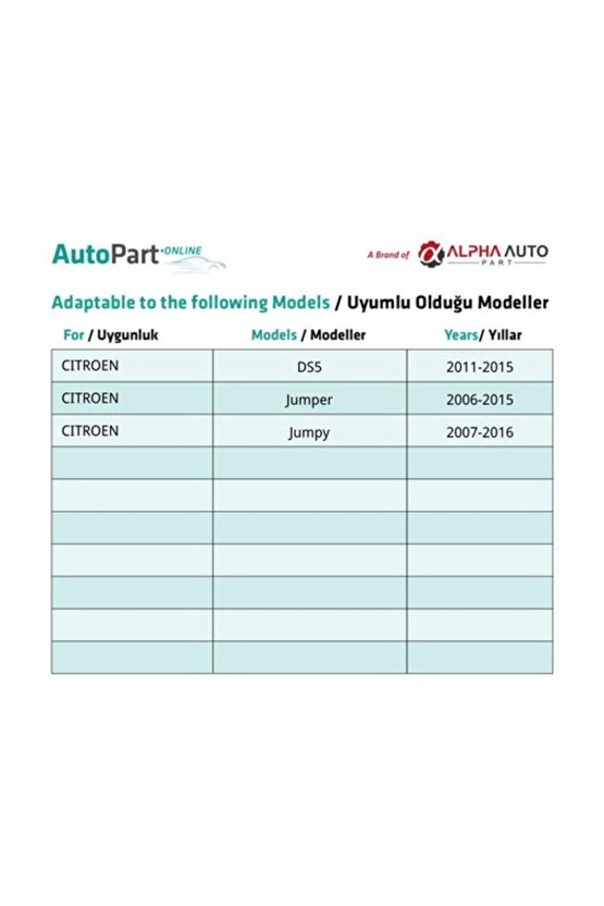 Peugeot, Citroen için Torx Uyumlu Davlumbaz T30 M6 Vidası