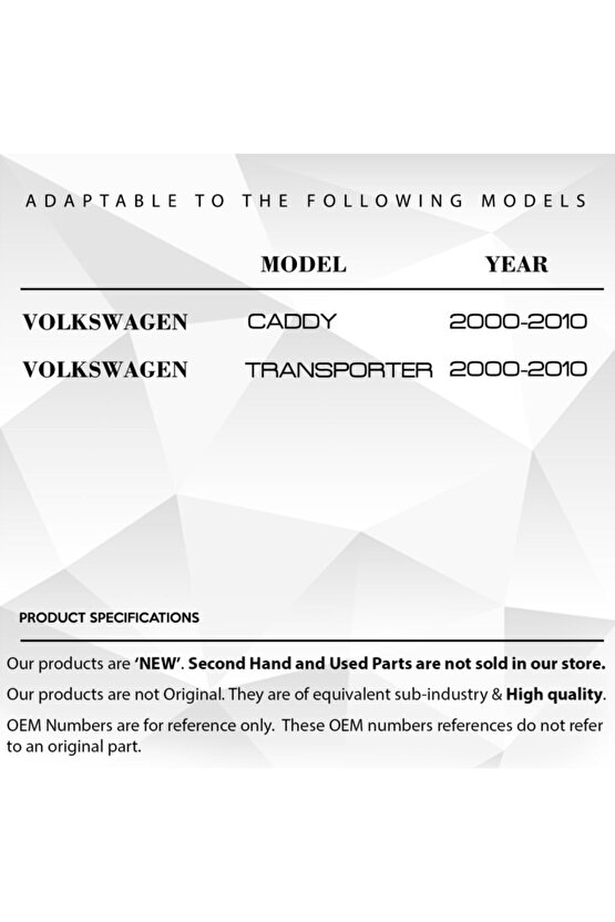 Volkswagen Vw Caddy Transporter T5 Için Sürgülü Kapı Kilit Dişli Set