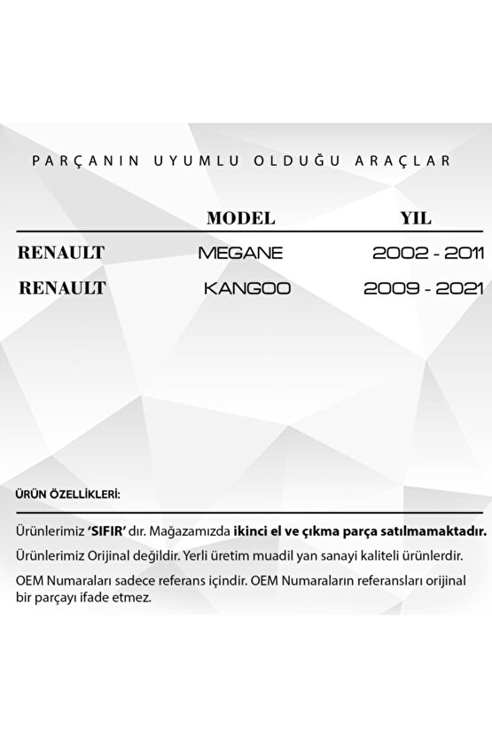 Renault Megane, Kangoo Için Radyatör Bağlantı Ayağı