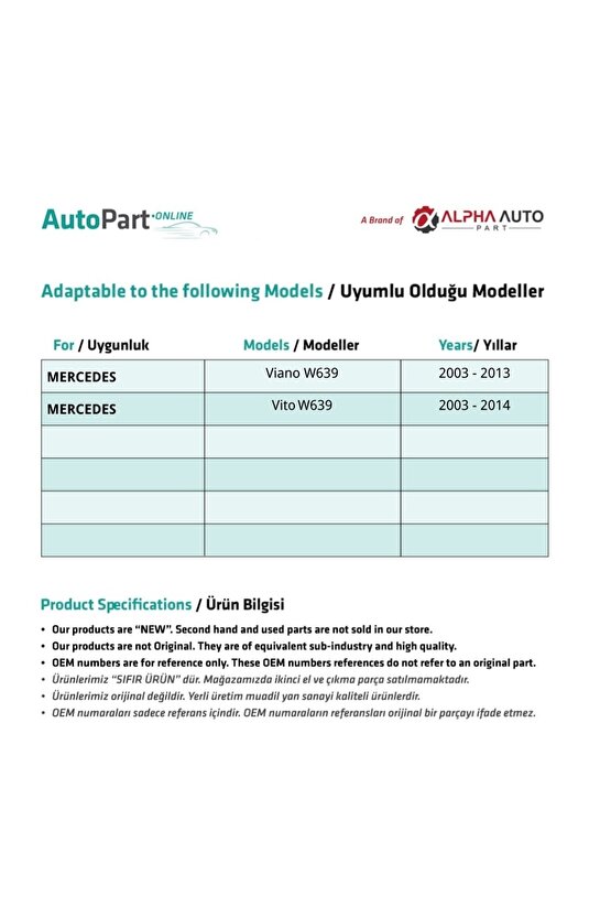 Mercedes Sprinter Için Geri Dönüş Hortumu