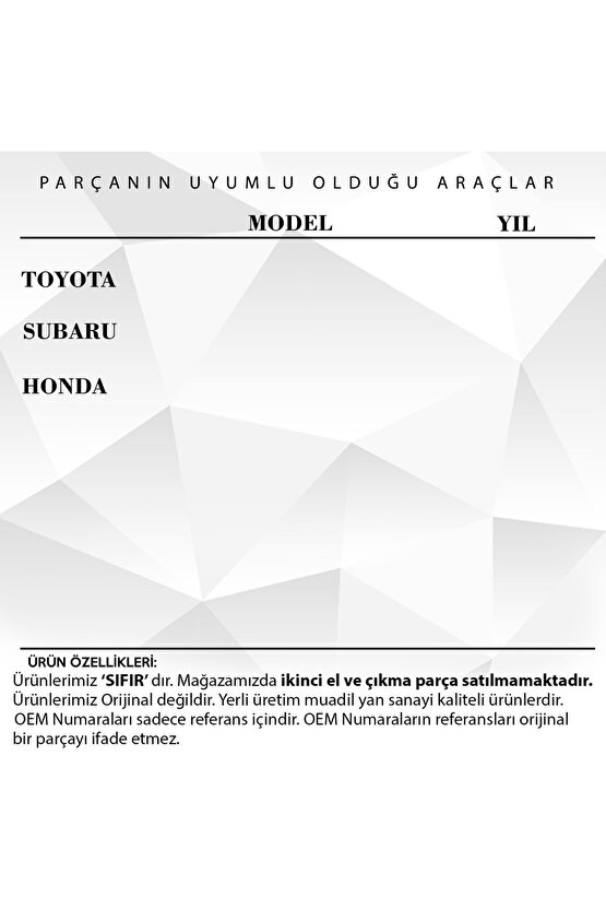 Toyota, Honda Için Toz Klips- 5 Adet