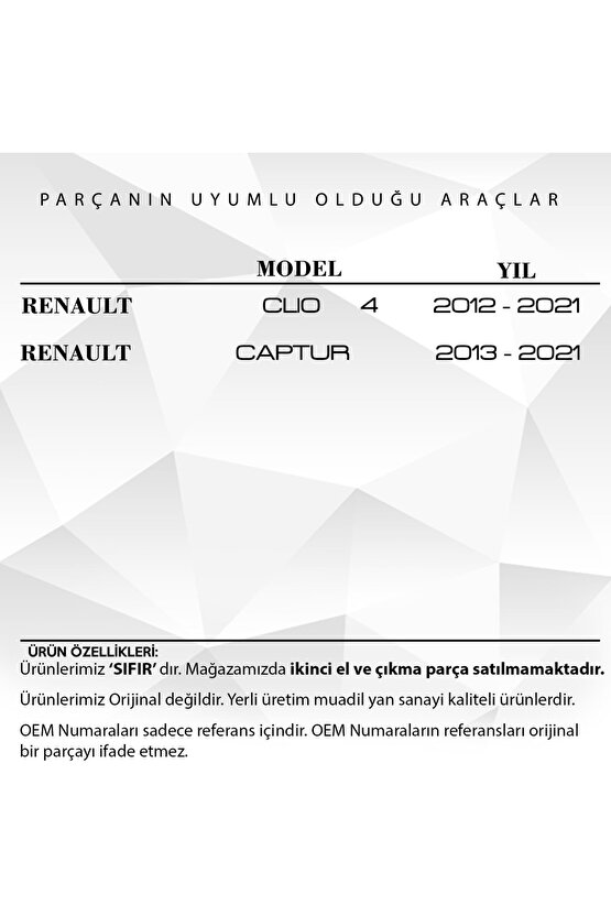 Renault Clio 4, Captur Için Ayna Sinyal Lambası-sol