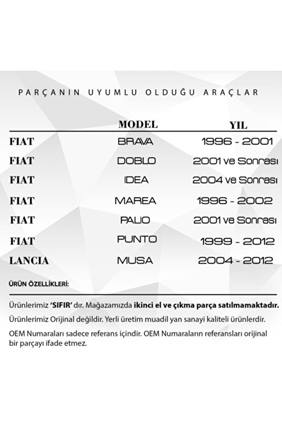 Fiat Doblo,punto,palio,lancia Musa Için Motor Yağ Çubuğu