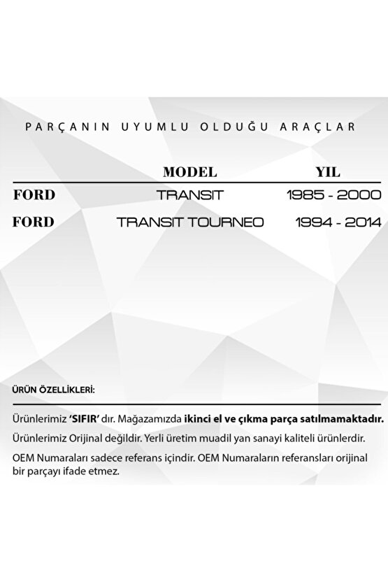 Transit, Tourneo Için Su Fıskiye Memesi 2li
