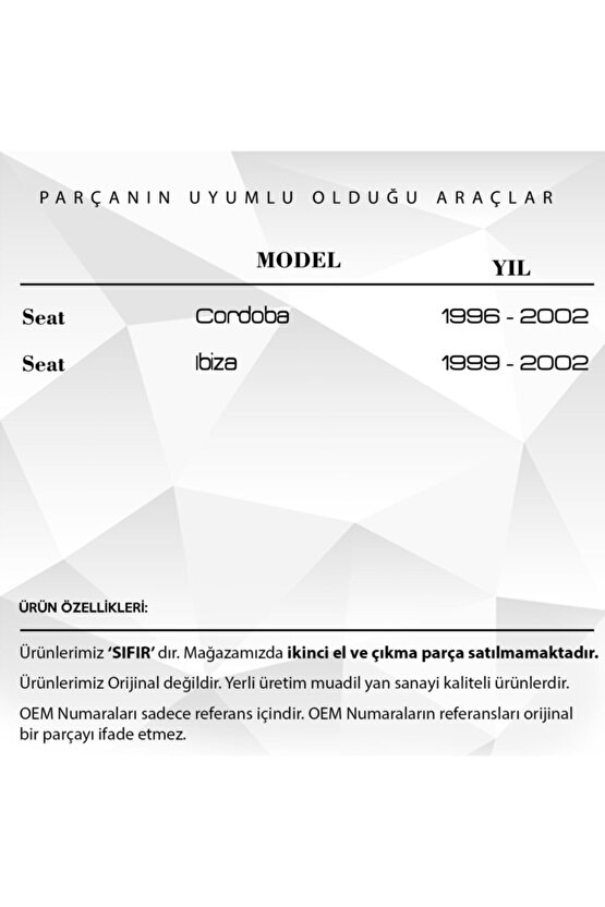 Skoda Superb 2002-2008 Için Çamurluk Sinyali Lambası