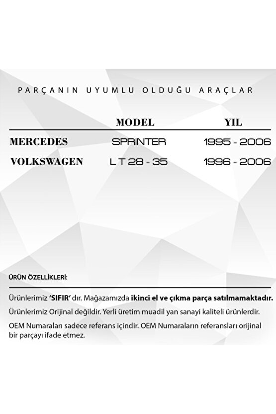 Mercedes Sprinter, Volkswagen Lt Için Viraj Orta Lastiği