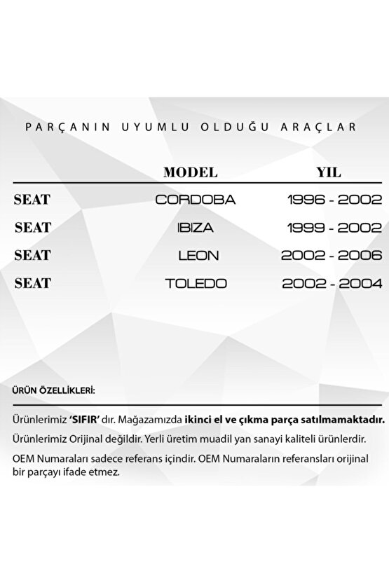 Vw Golf, Seat Leon, Audi A3 Için Su Tahliye Tapası Ve Oringi