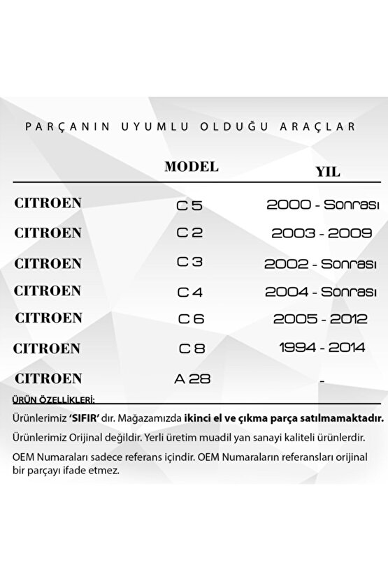 Peugeot , Citroen Için 3 Tuşlu , Sustasız Uzaktan Kumanda Anahtar Düğmesi Kabı