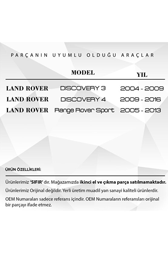 Range Rover Sport Için El Freni Motor Dişlisi (4 lü Set)