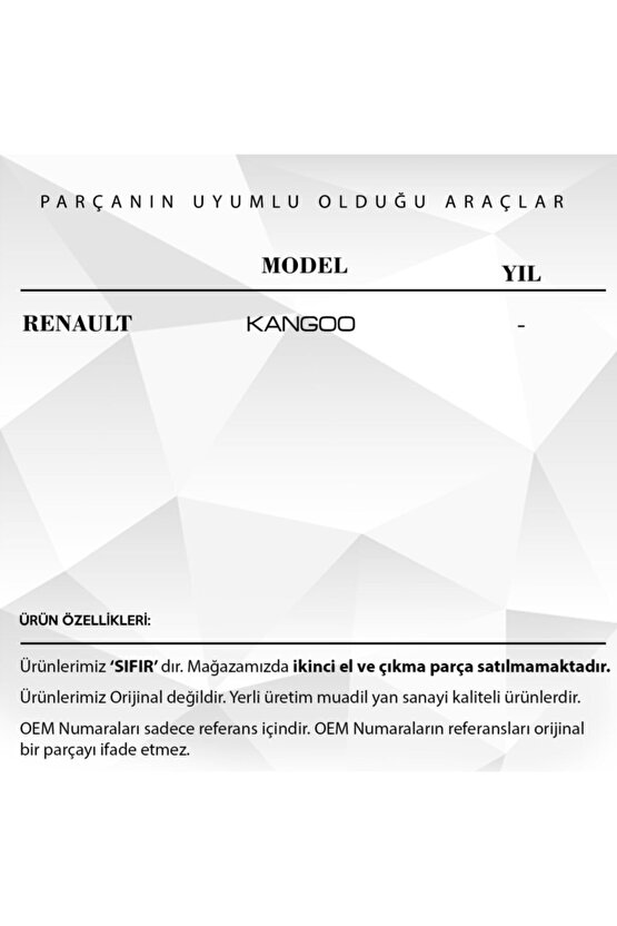 Renault Kangoo Için Kapı Kilit Motor Tamir Dişlisi