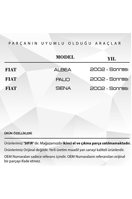 Fiat Albea Palio Siena için Cam Açma Düğme Kapağı