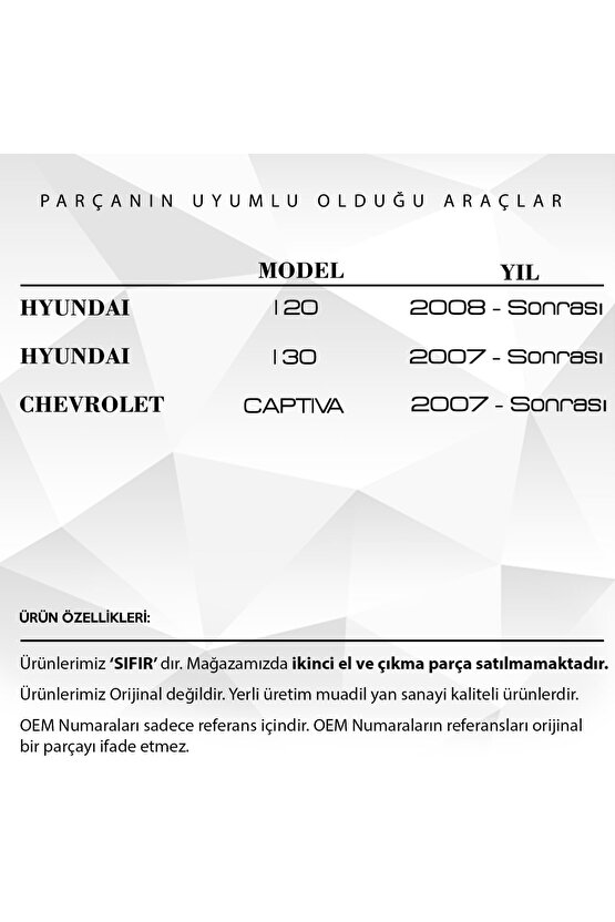 Chevrolet Captiva Için Yan Ayna Motor Tamir Dişlisi Çelik Metal