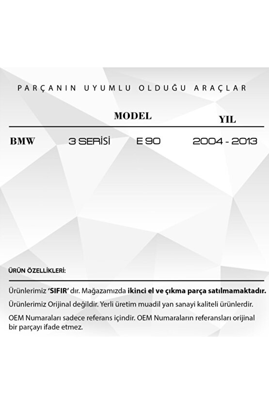 Bmw 3 Serisi E90 Için Kapı Kilit Tamir Takımı