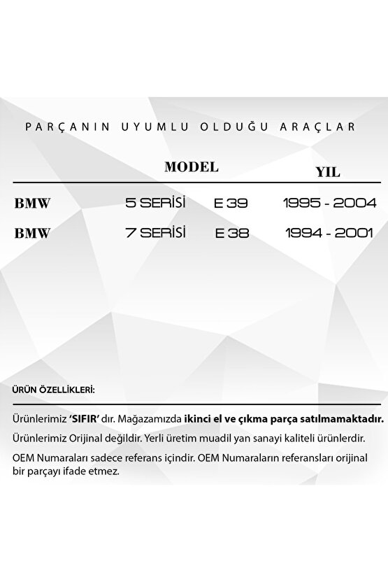 Bmw 5 Serisi E39 Için Cam Düğmesi Tamir Kapağı